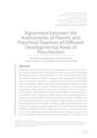 Agreement between the Assessments of Parents and Preschool Teachers of Different Developmental Areas of Preschoolers