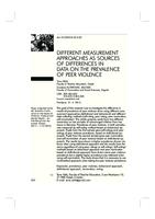 Different Measurement Approaches as Sources of Differences in Data on the Prevalence of Peer Violence