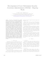 Development of Users' Information Security Awareness Questionnaire (UISAQ) - Ongoing Work