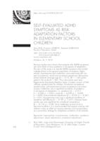 Self-evaluated ADHD Symptoms as Risk Adaptation Factors in Elementary School Children