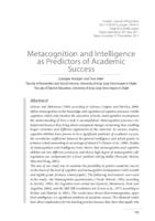 prikaz prve stranice dokumenta Metakognicija i inteligencija kao prediktori školskog uspjeha